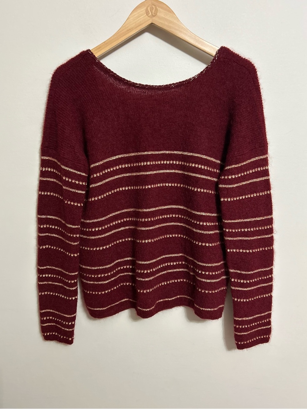 ⭐️Sezane Sweater Maroon/Gold Stripe wool⭐️